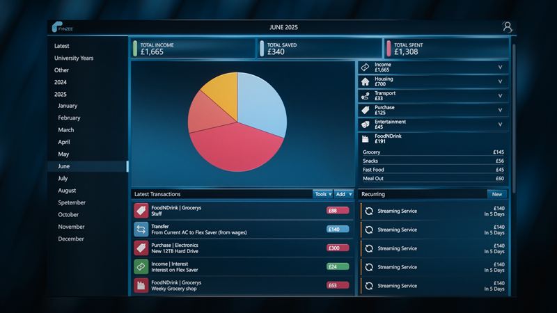 FYNZEE dashboard on a desktop screen